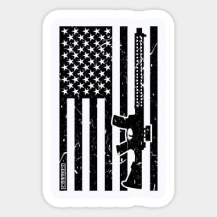 Distressed Flag with AR15 Sticker